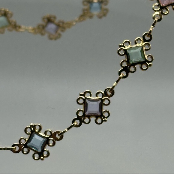 COPY - NEW 17.5” 18k gold filled filigree gemstone necklace - Picture 2 of 3